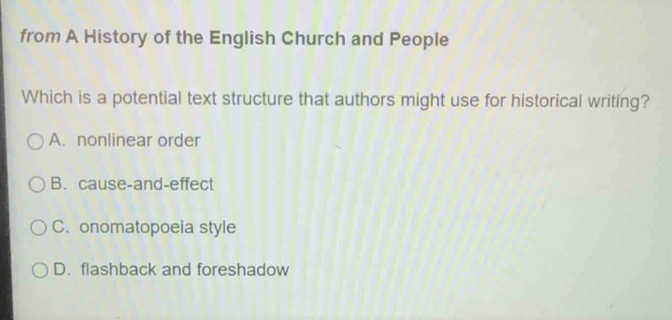 from a history of the english church and people which is a potential te…