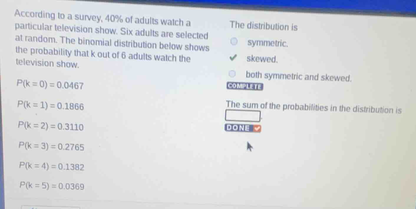according to a survey, 40% of adults watch a particular television show…