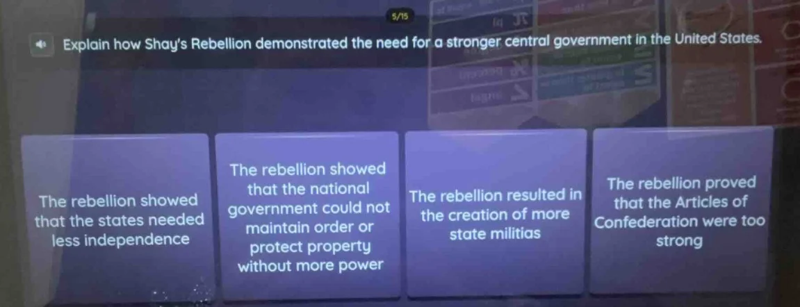 explain how shays rebellion demonstrated the need for a stronger centra…