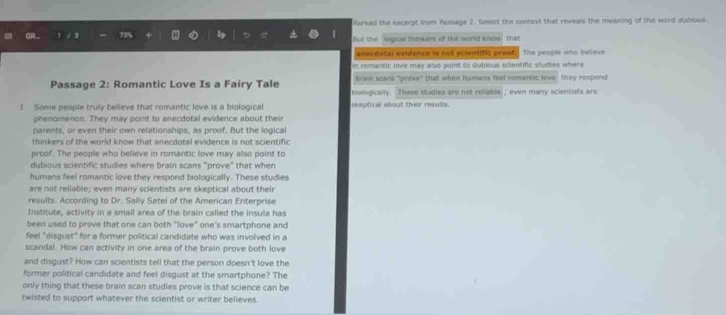 passage 2: romantic love is a fairy tale 1 some people truly believe th…