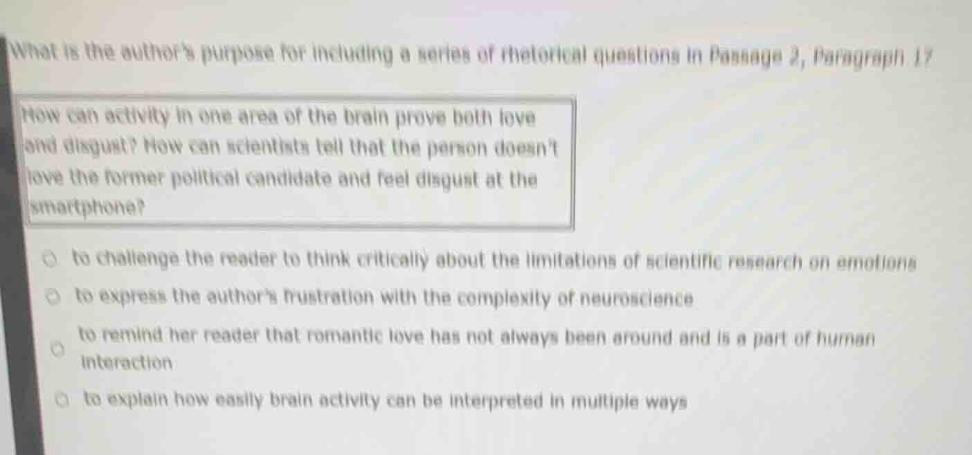 what is the authors purpose for including a series of rhetorical questi…