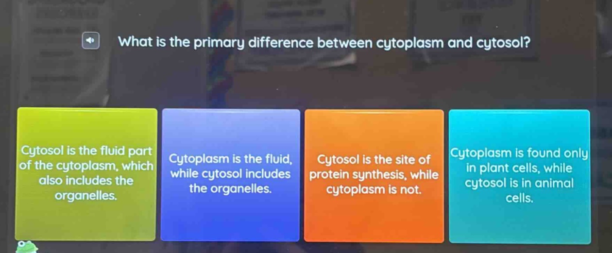 what is the primary difference between cytoplasm and cytosol? cytosol i…