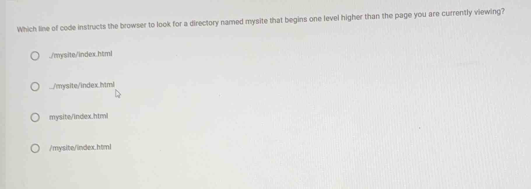 which line of code instructs the browser to look for a directory named …
