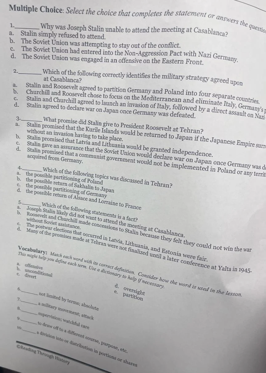 multiple choice: select the choice that completes the statement or answ…