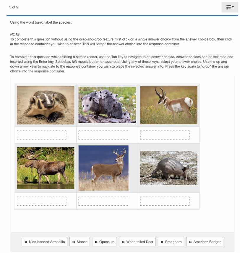 5 of 5 using the word bank, label the species. note: to complete this q…