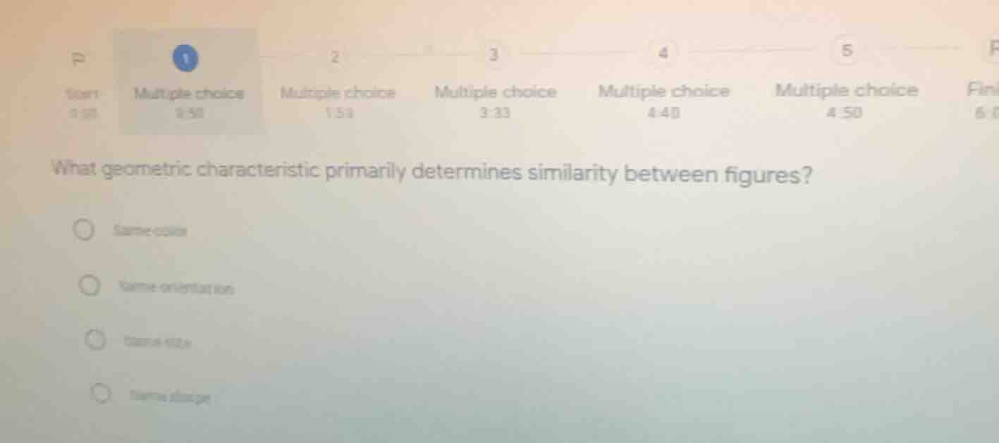 what geometric characteristic primarily determines similarity between f…