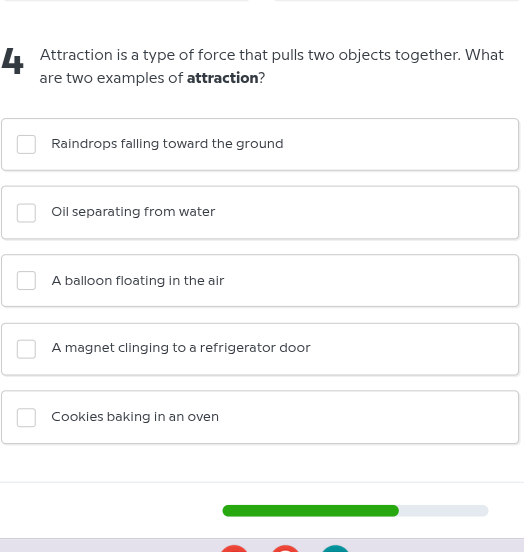 4 attraction is a type of force that pulls two objects together. what a…