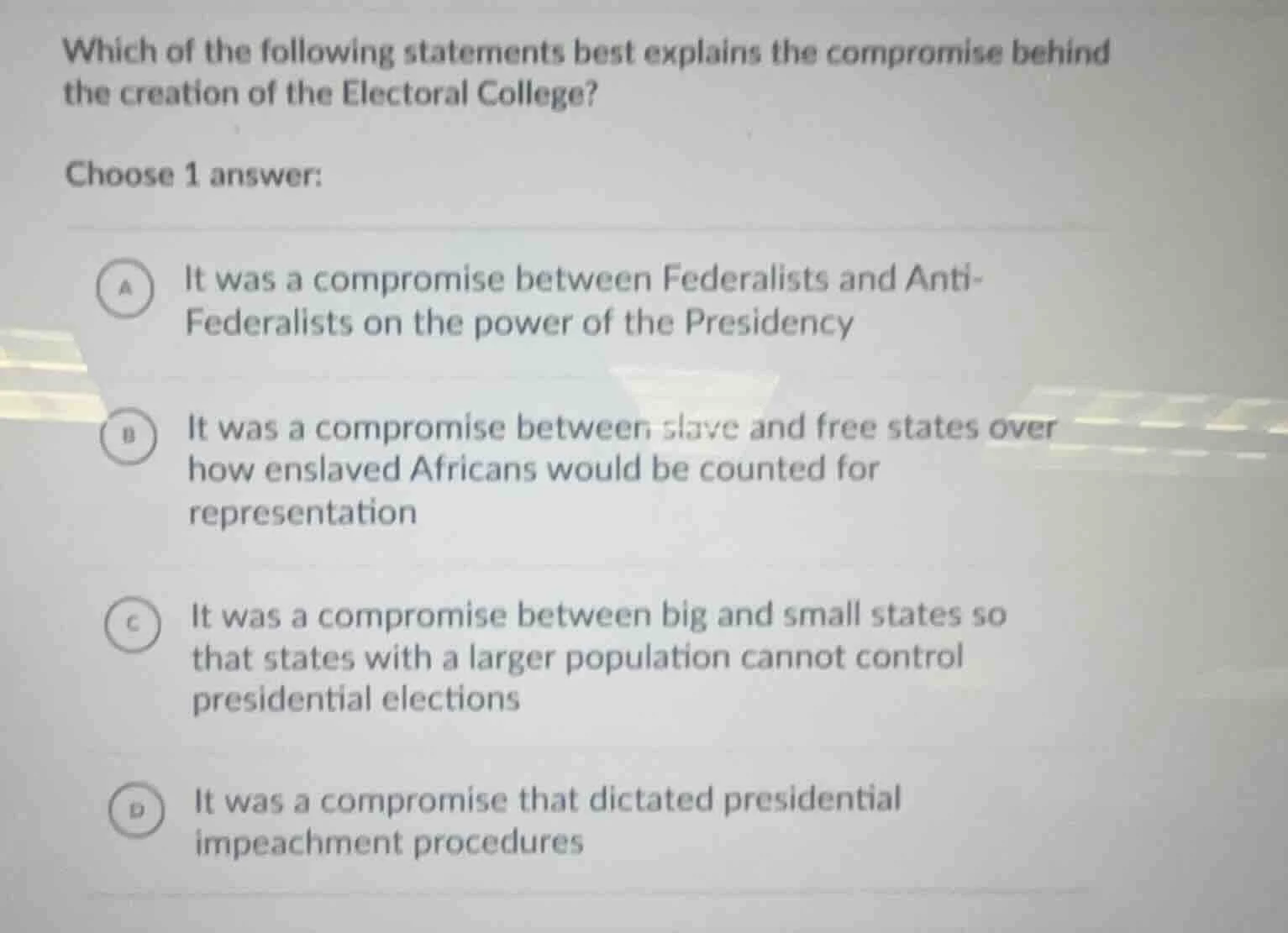 which of the following statements best explains the compromise behind t…