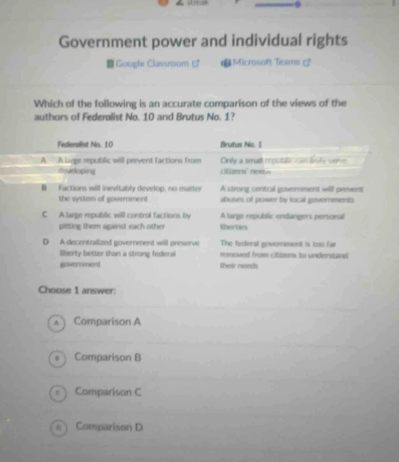 government power and individual rights which of the following is an acc…