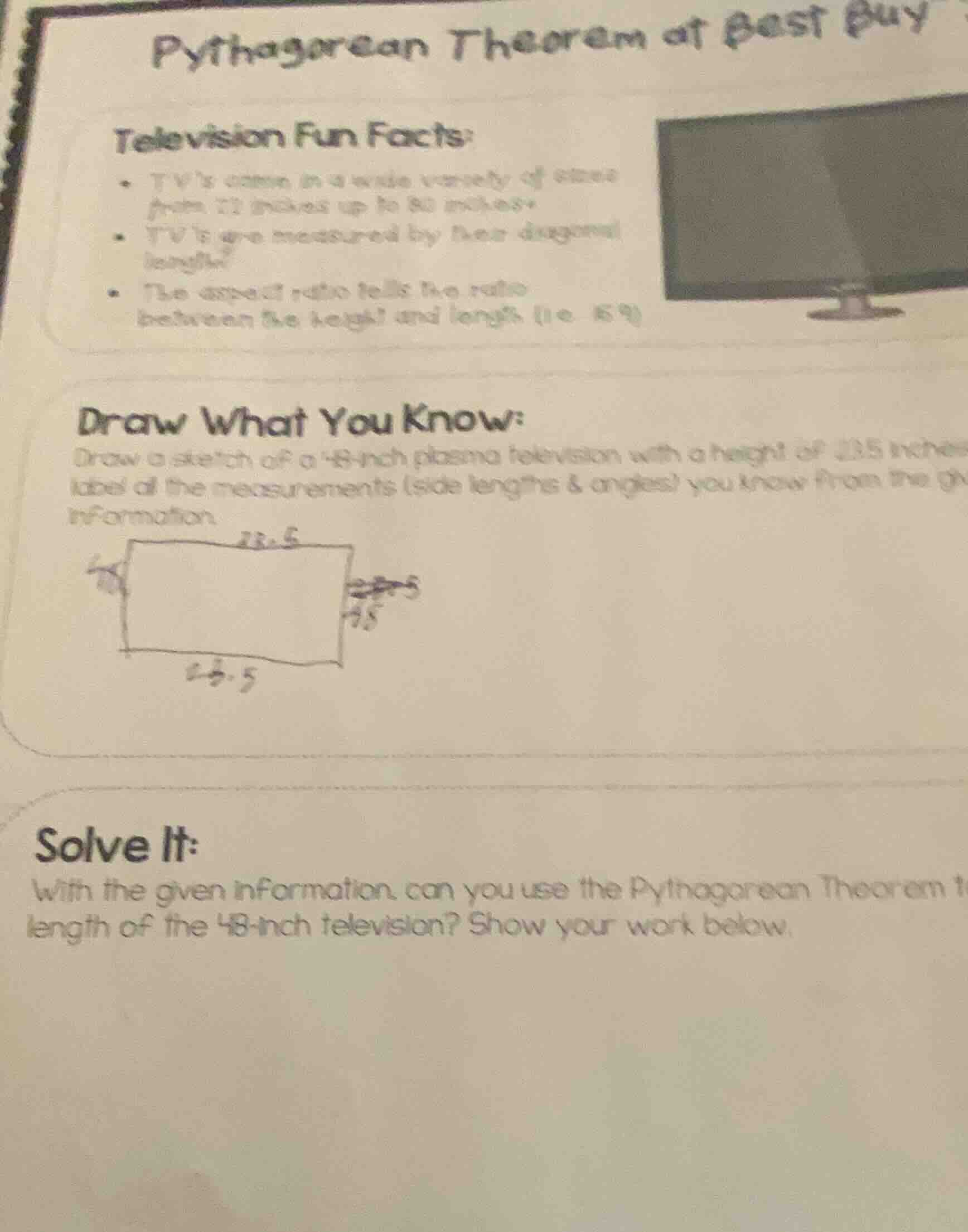 pythagorean theorem at best buy television fun facts: - tvs come in a w…