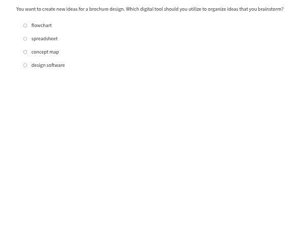 you want to create new ideas for a brochure design. which digital tool …
