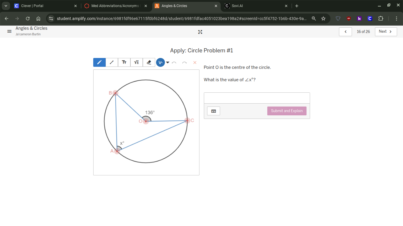 apply: circle problem #1 point o is the centre of the circle. what is t…