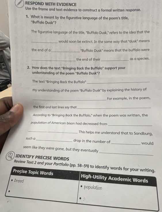 respond with evidence use the frame and text evidence to construct a fo…