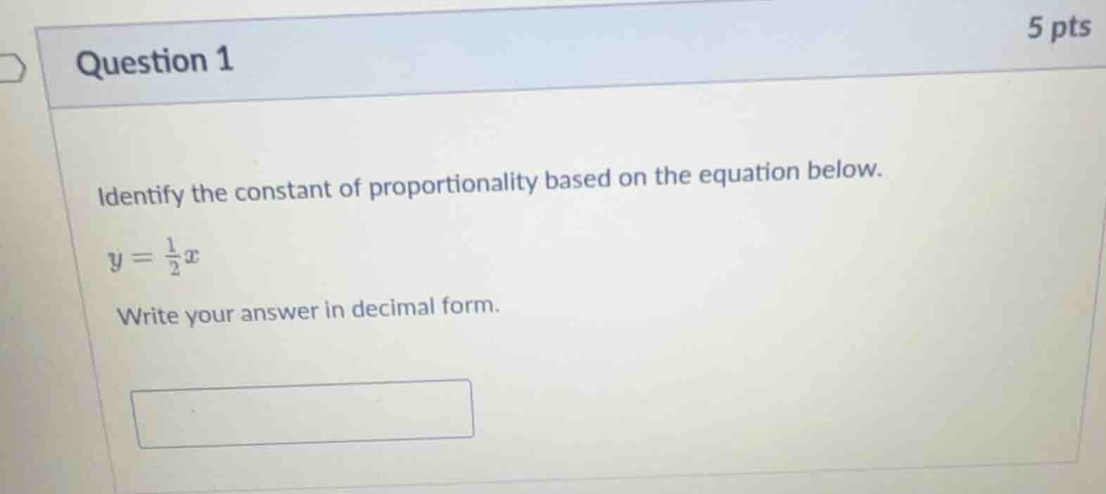 question 1 identify the constant of proportionality based on the equati…