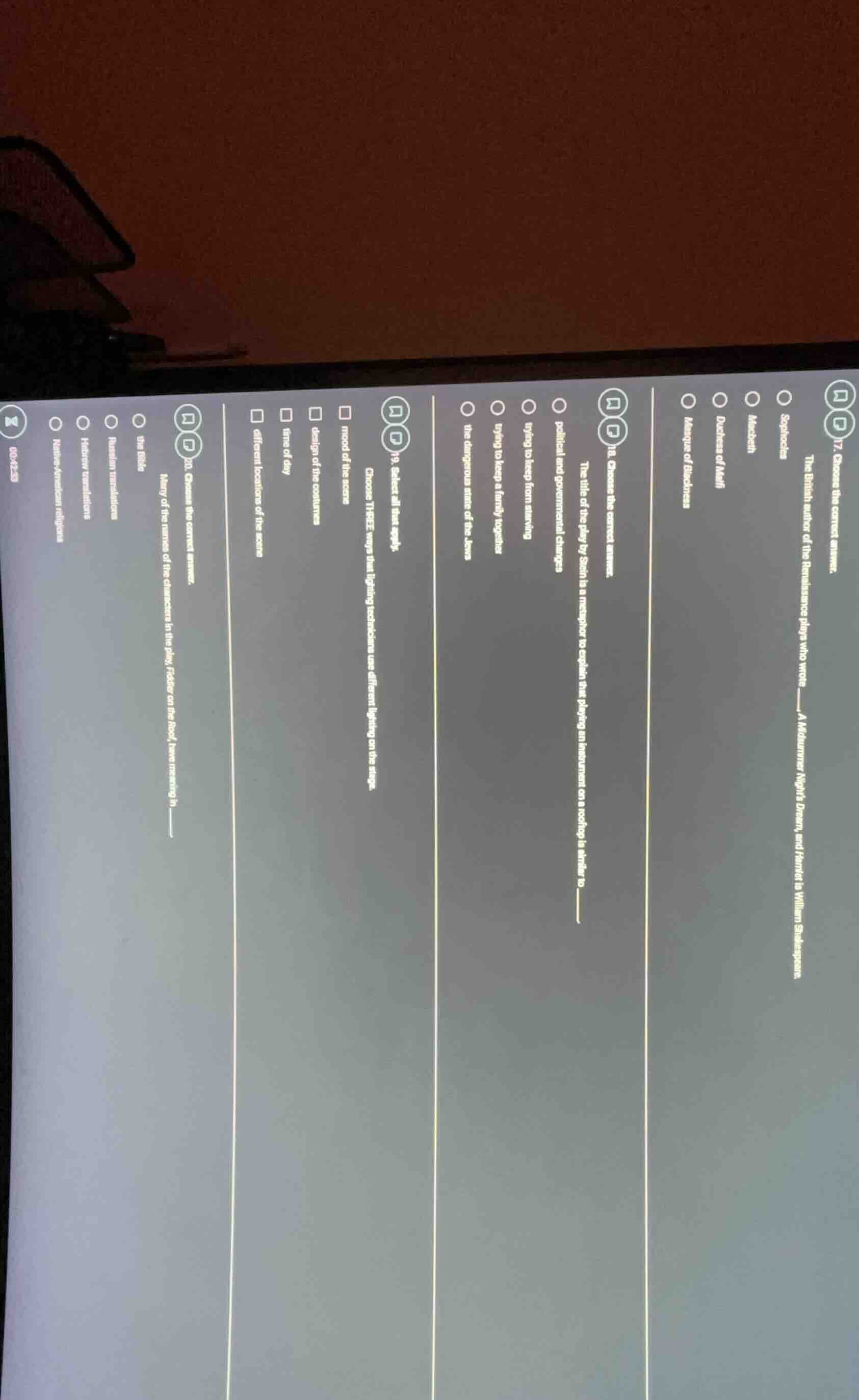 17. choose the correct answer. the british author of the renaissance pl…