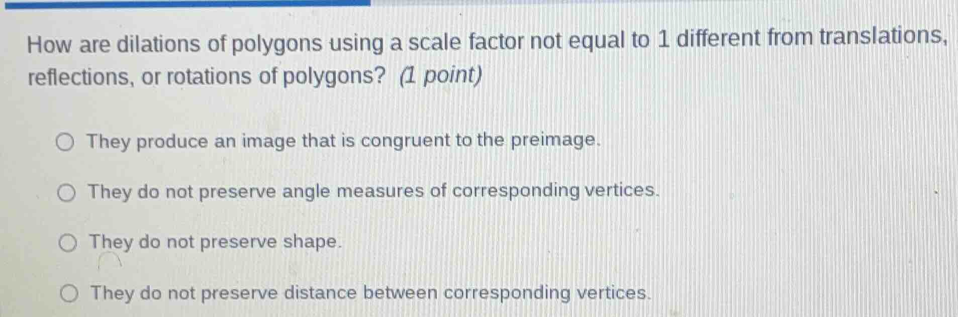 how are dilations of polygons using a scale factor not equal to 1 diffe…