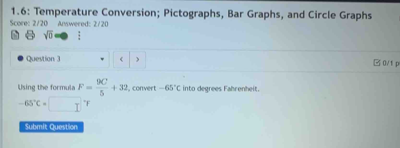1.6: temperature conversion; pictographs, bar graphs, and circle graphs…
