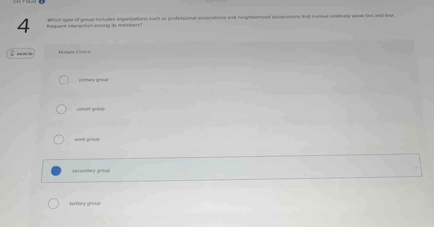 which type of group includes organizations such as professional associa…