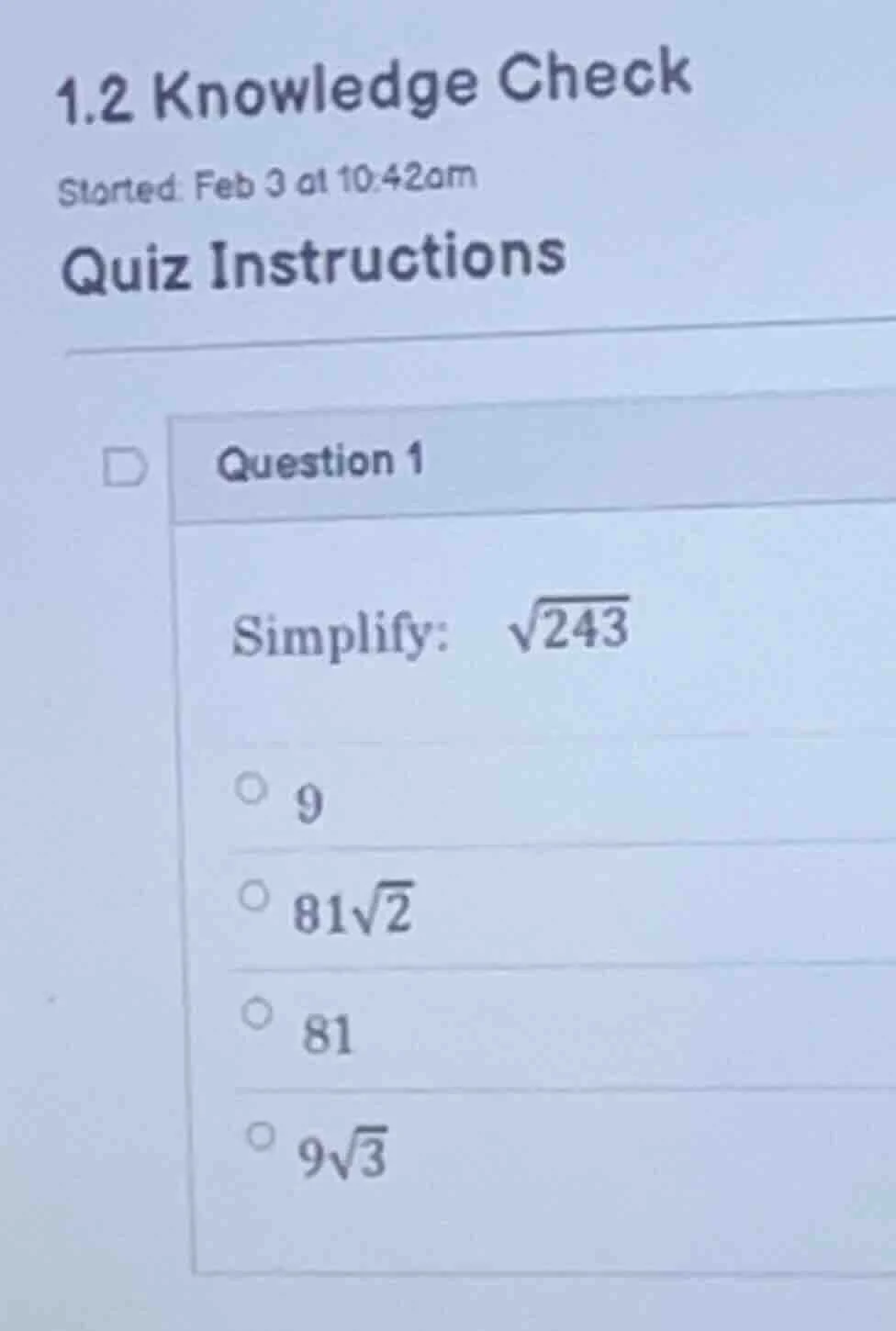 1.2 knowledge check started: feb 3 at 10:42am quiz instructions questio…
