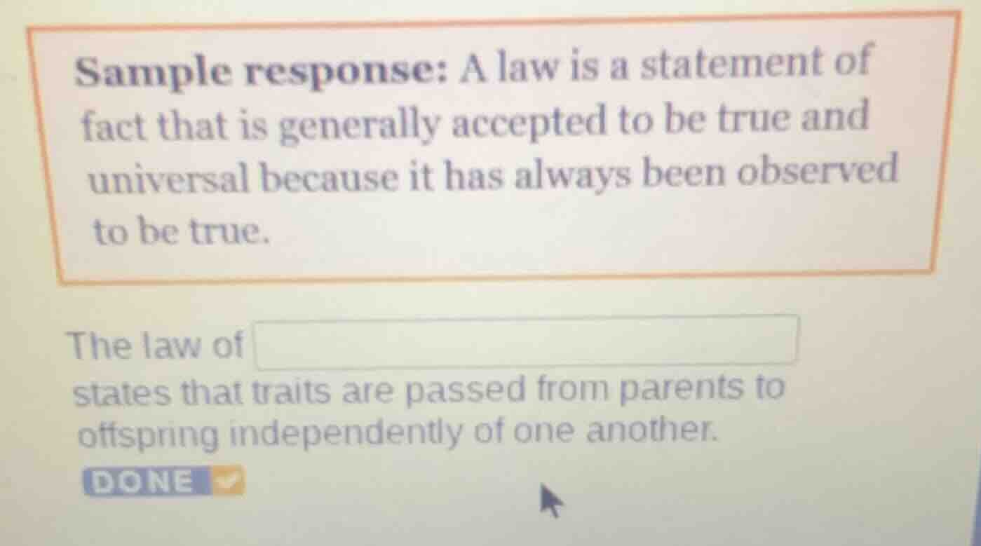 sample response: a law is a statement of fact that is generally accepte…
