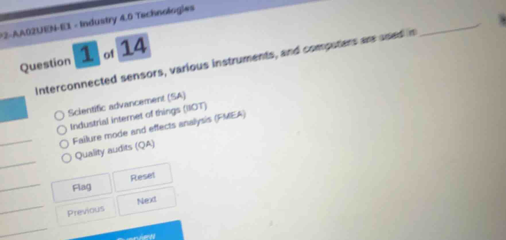question 1 of 14 interconnected sensors, various instruments, and compu…