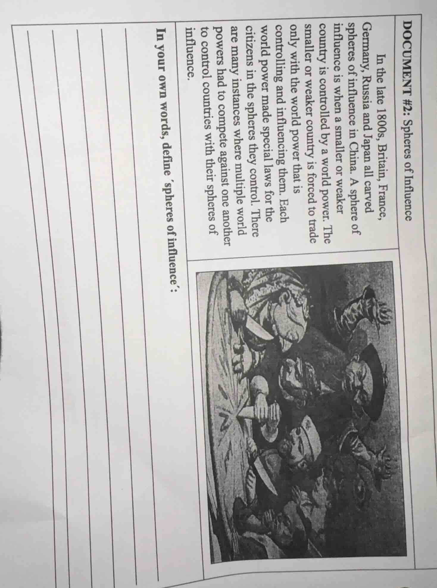 document #2: spheres of influence in the late 1800s, britain, france, g…