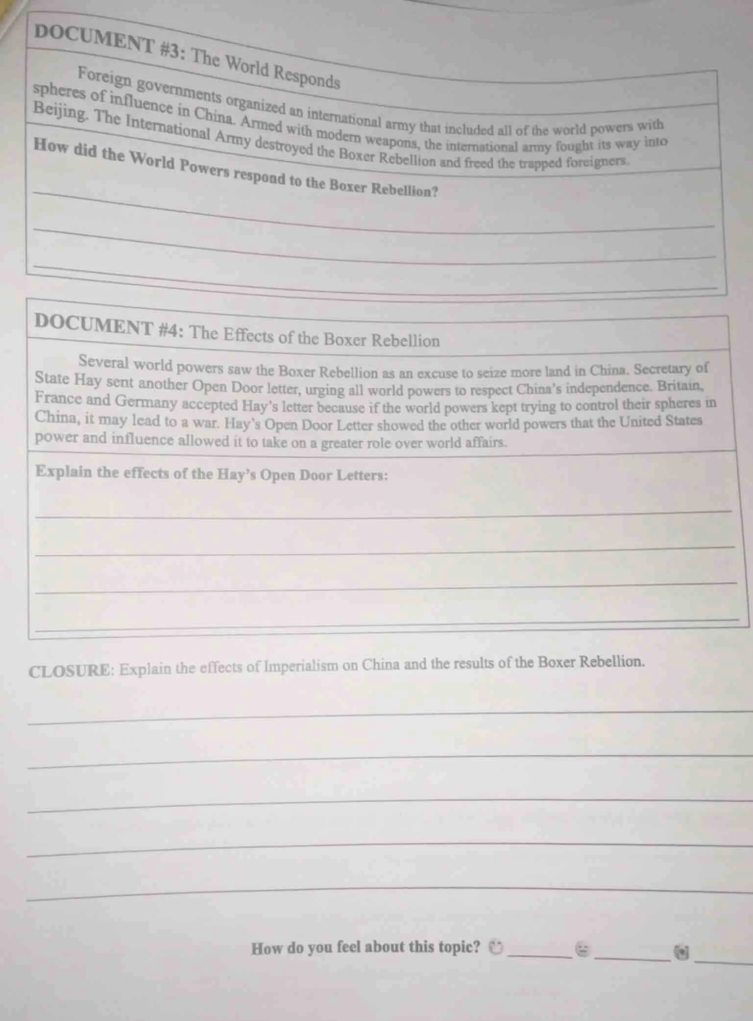 document #3: the world responds foreign governments organized an intern…