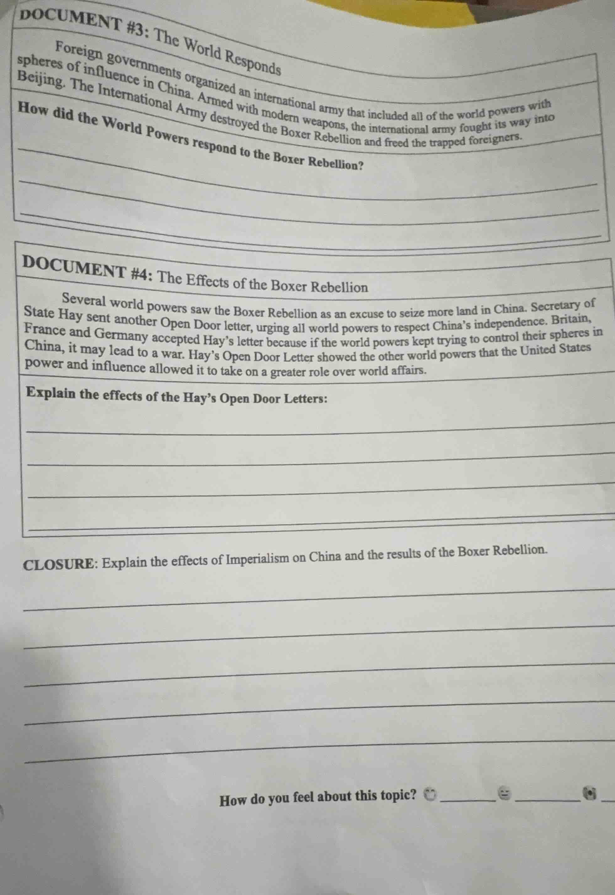 document #3: the world responds foreign governments organized an intern…