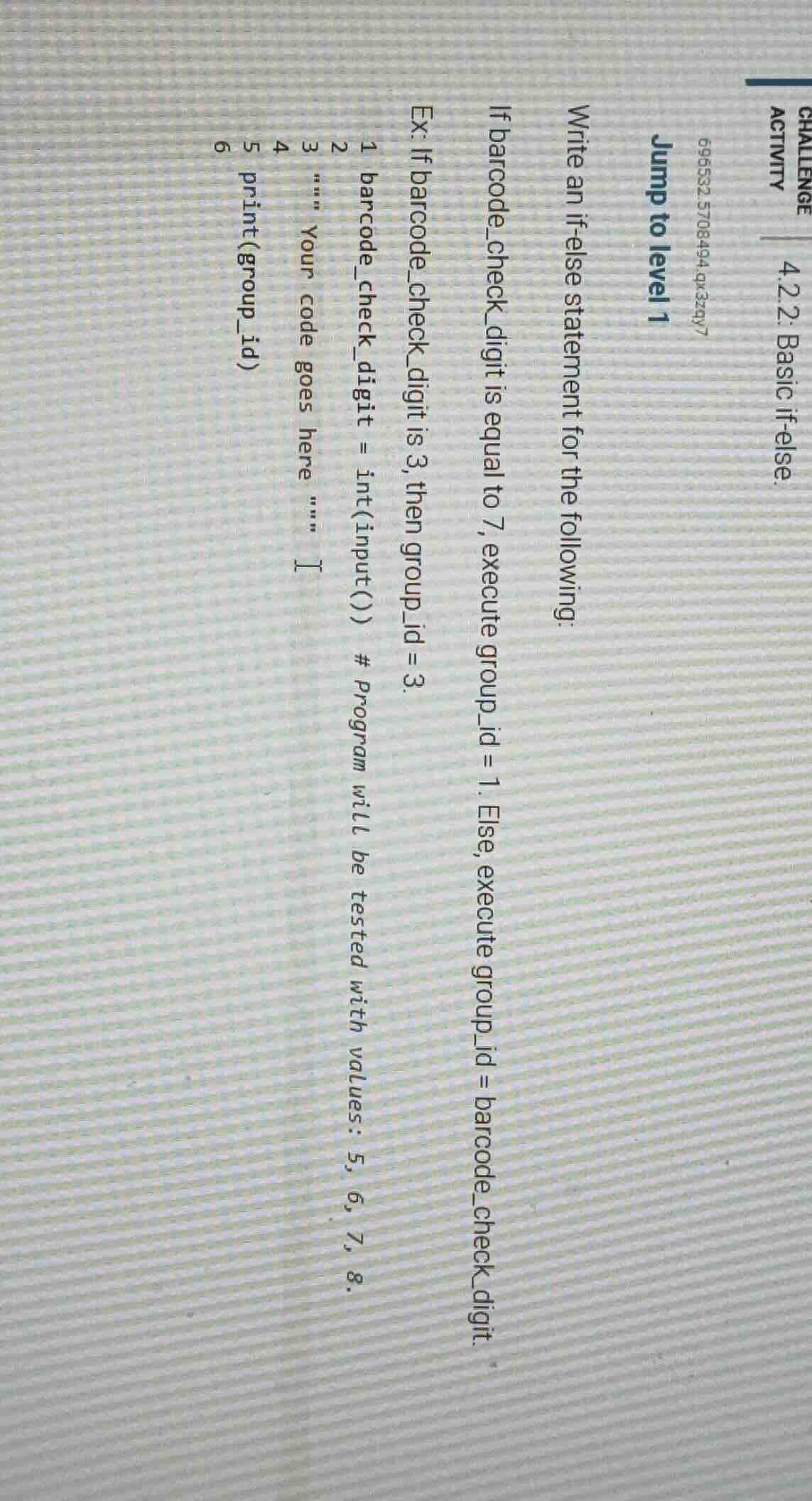 challenge activity 4.2.2. basic if - else. 696582.5708494.qx3zqy7 jump …