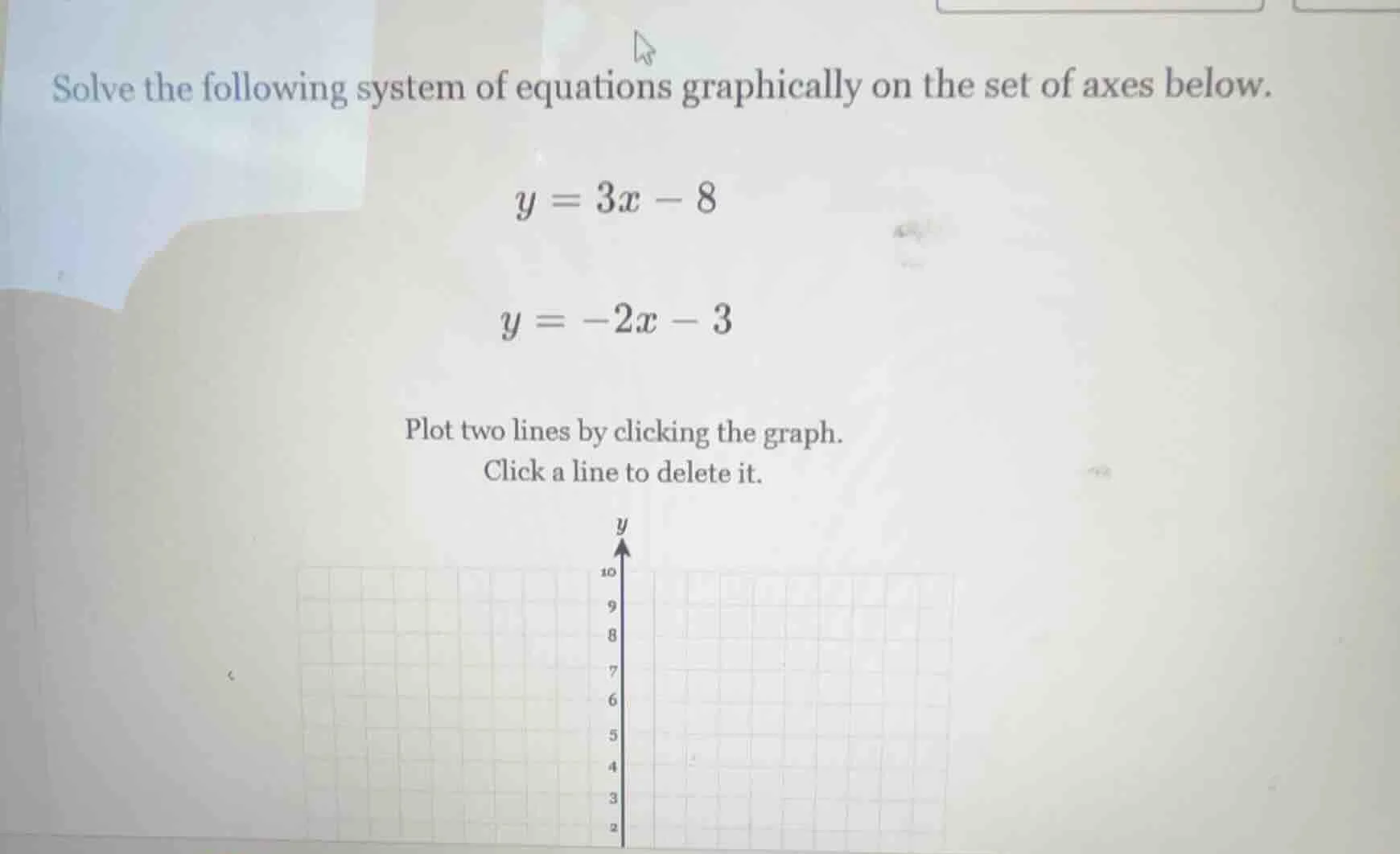 solve the following system of equations graphically on the set of axes …