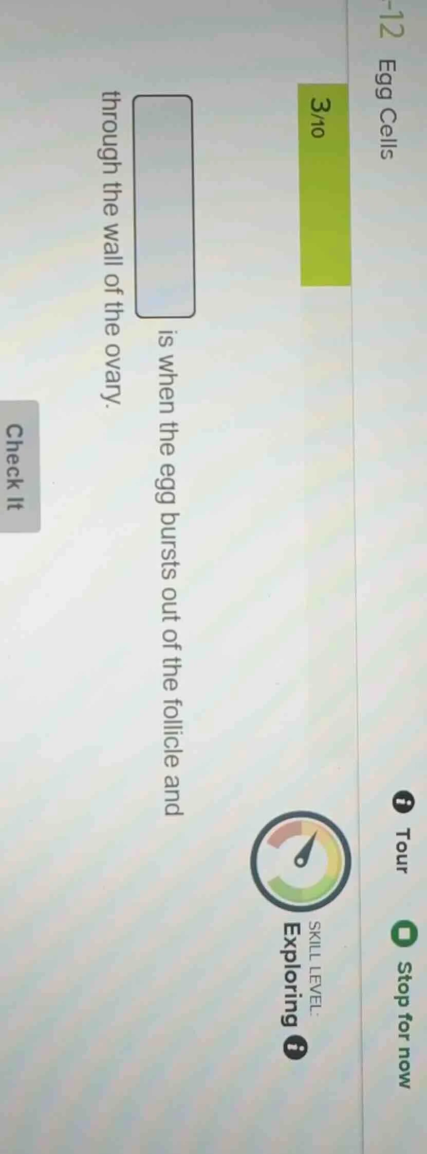 ______ is when the egg bursts out of the follicle and through the wall …