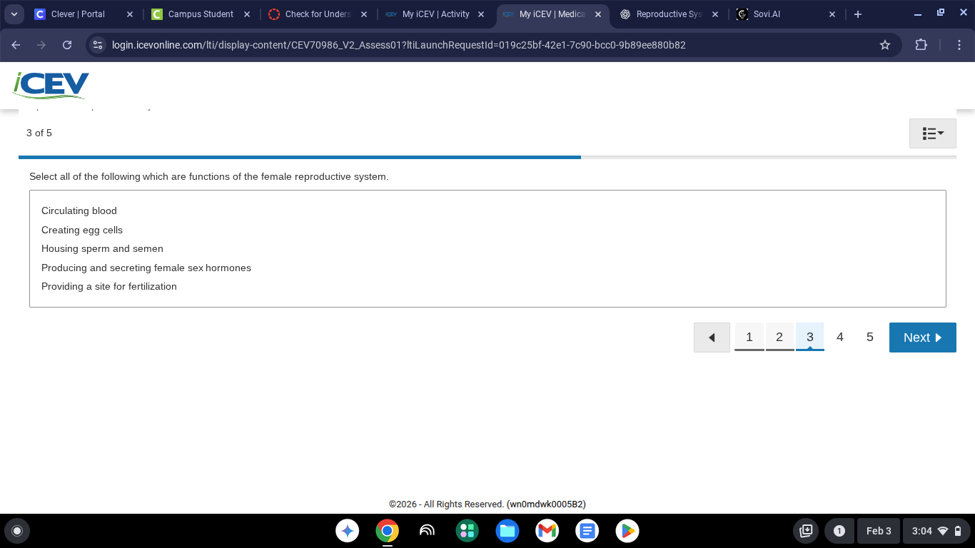 select all of the following which are functions of the female reproduct…