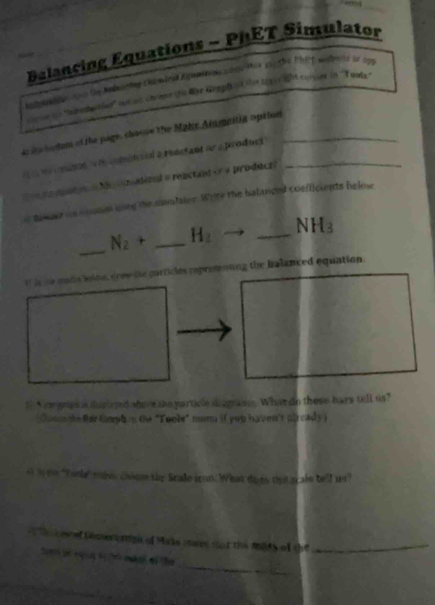 balancing equations - phet simulator instructions: open the balancing c…