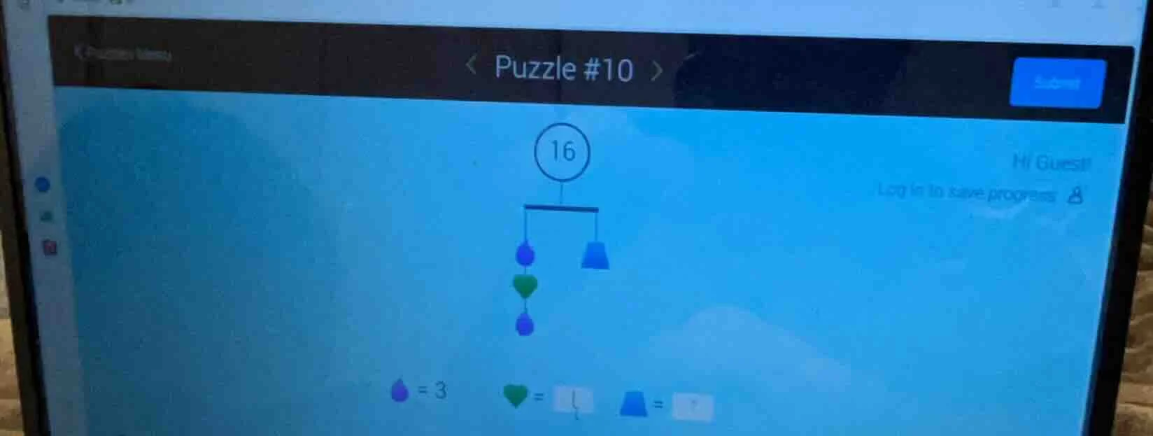 puzzle #10 16 = 3 =? =?