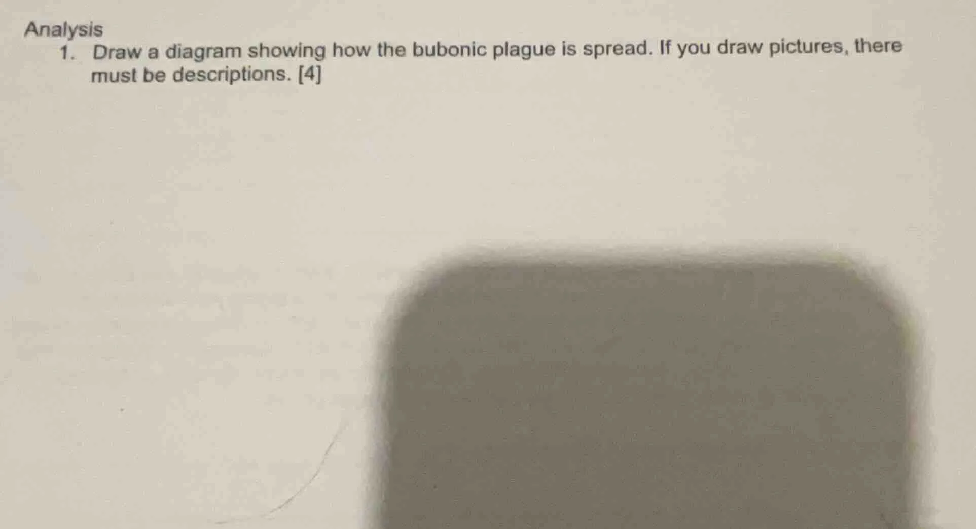 analysis 1. draw a diagram showing how the bubonic plague is spread. if…