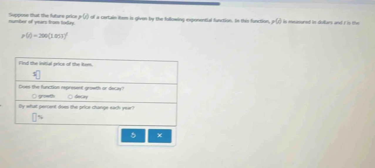 suppose that the future price p(t) of a certain item is given by the fo…