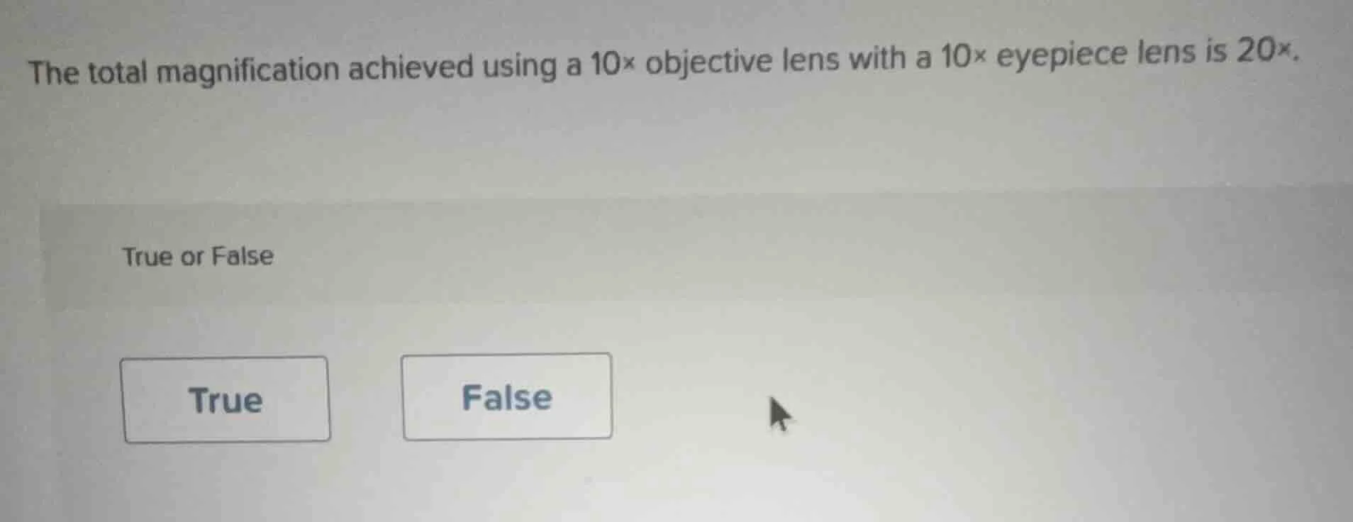 the total magnification achieved using a 10× objective lens with a 10× …