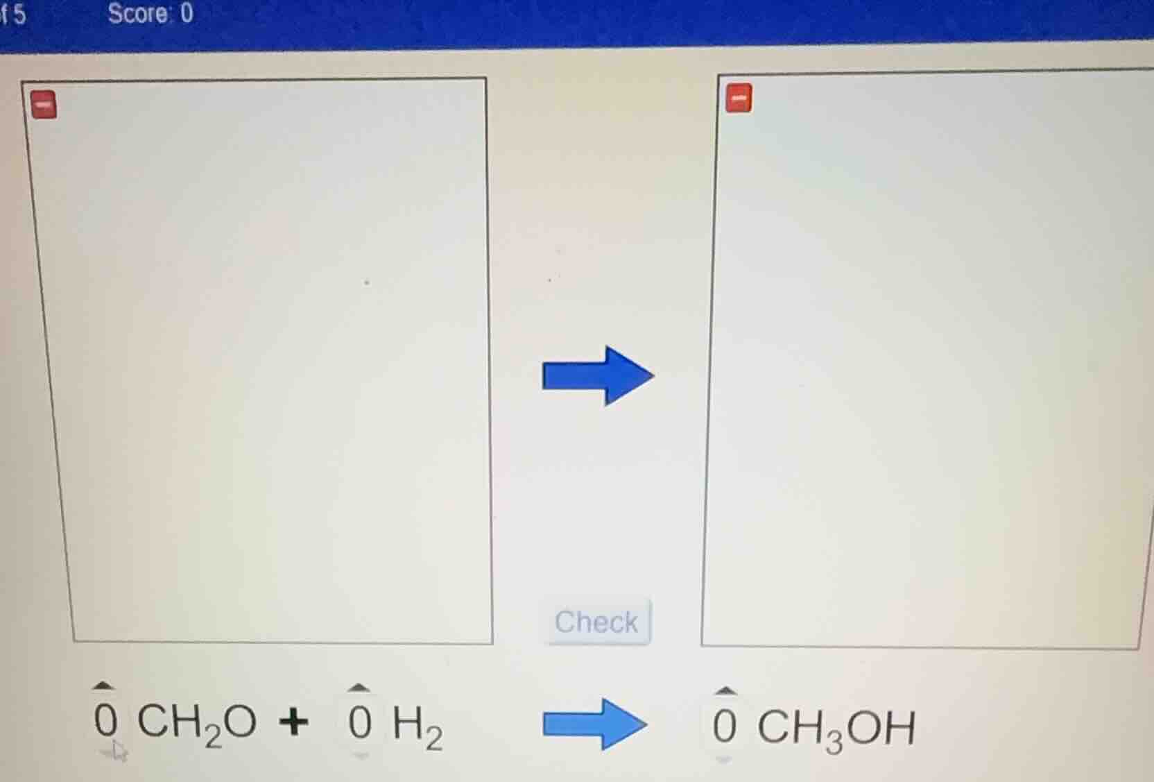 0 ch₂o + 0 h₂ → 0 ch₃oh