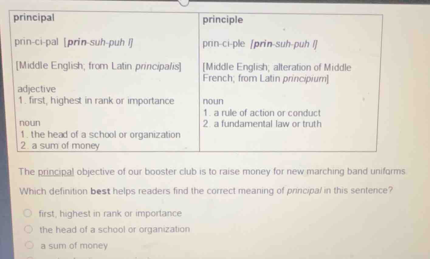principal prin-ci-pal prin-suh-puh l middle english, from latin princip…