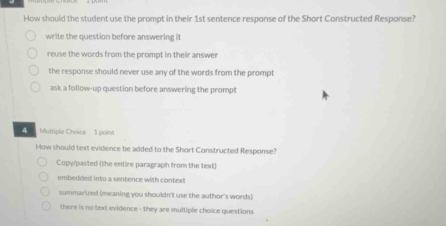3 multiple choice 1 point how should the student use the prompt in thei…