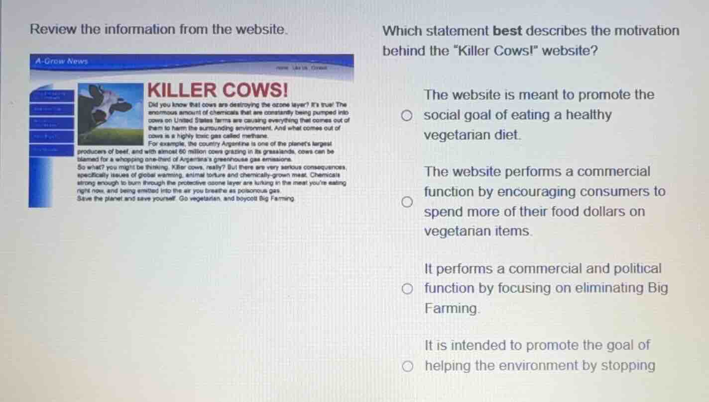 review the information from the website. which statement best describes…