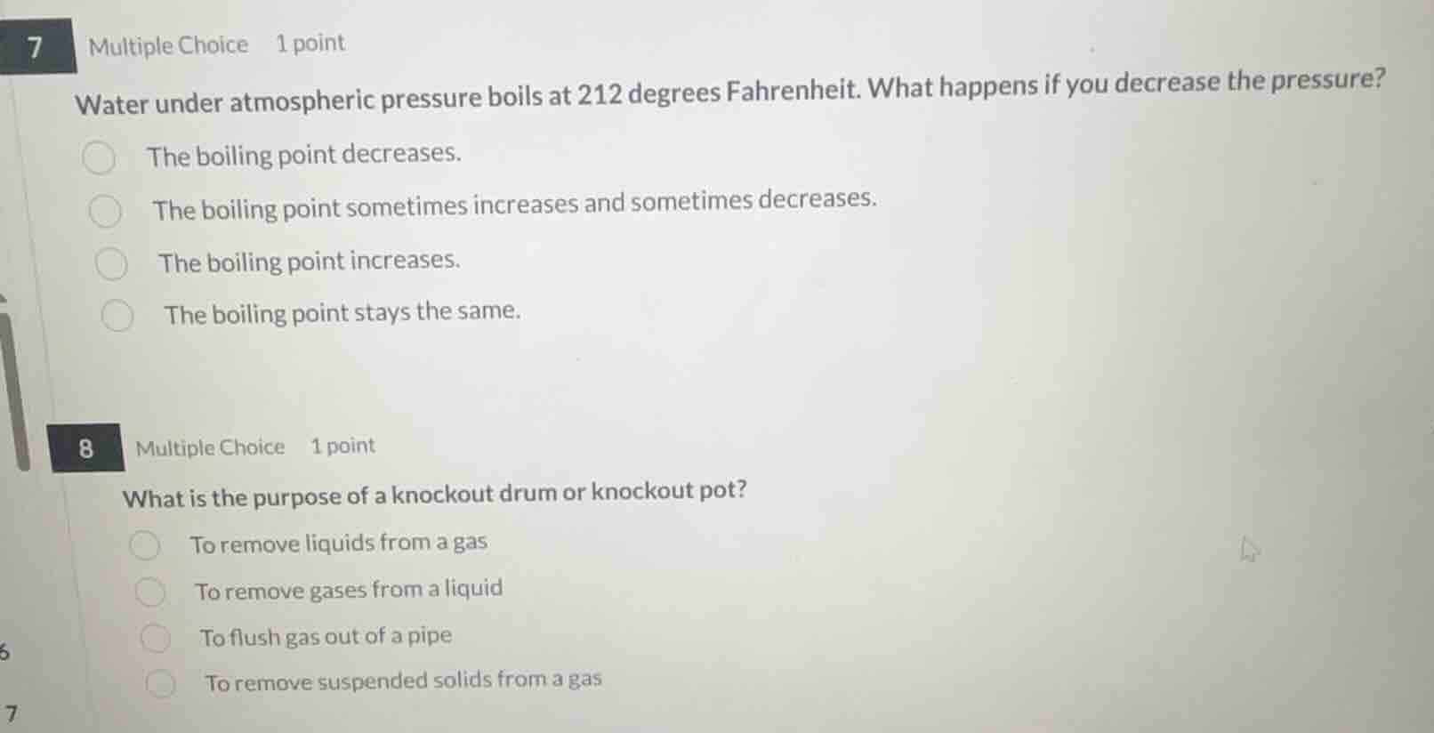 7 multiple choice 1 point water under atmospheric pressure boils at 212…
