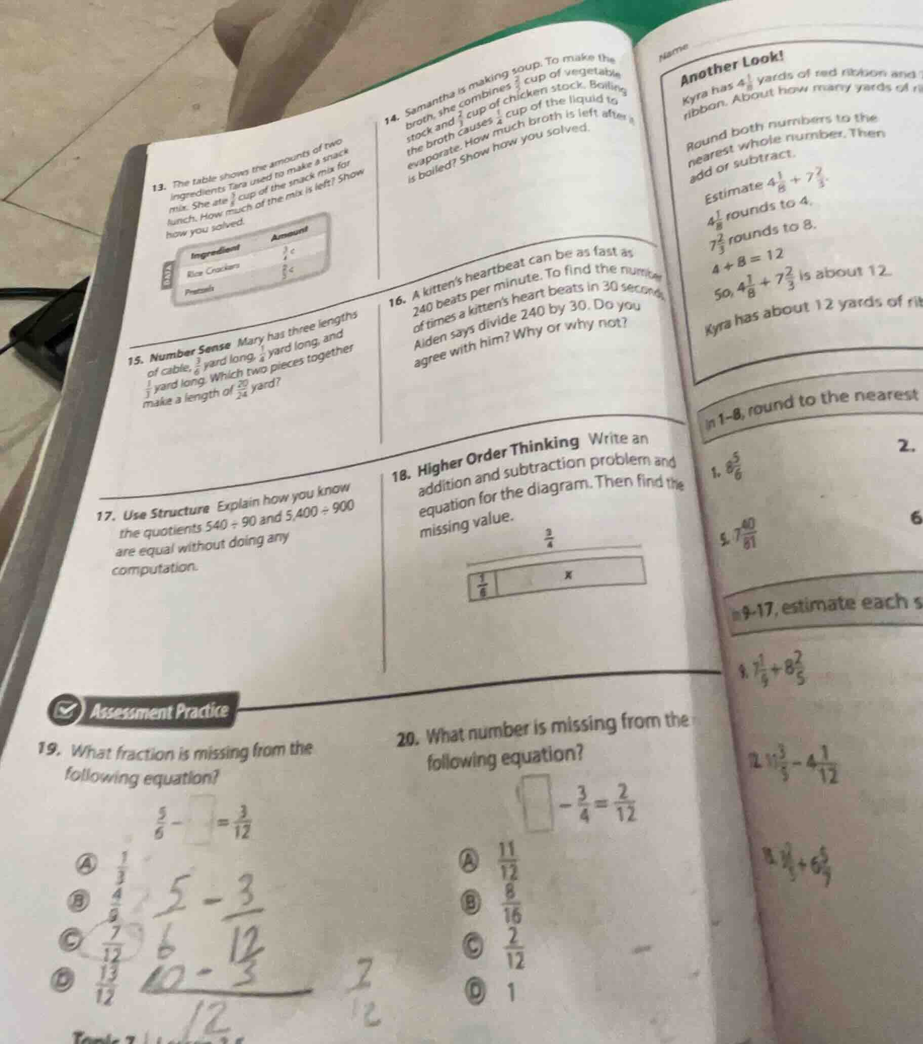 13. the table shows the amounts of two ingredients tara used to make a …