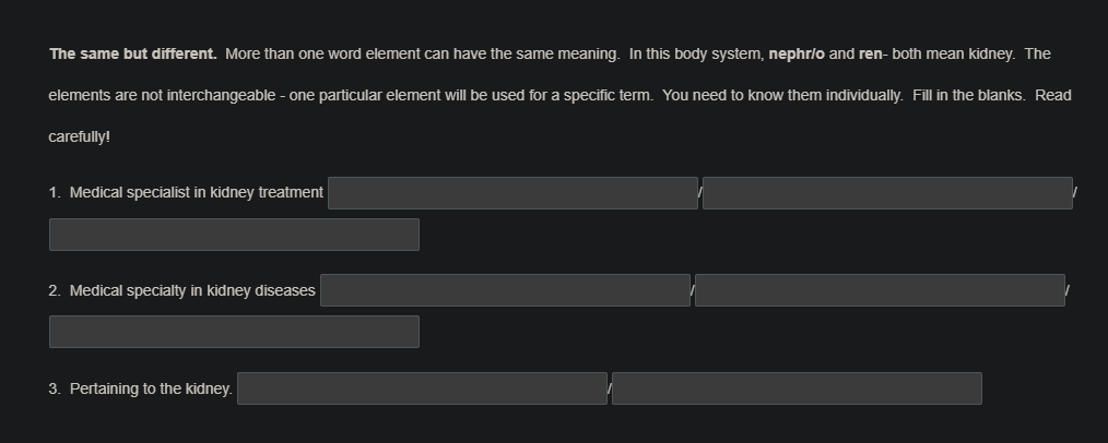 the same but different. more than one word element can have the same me…