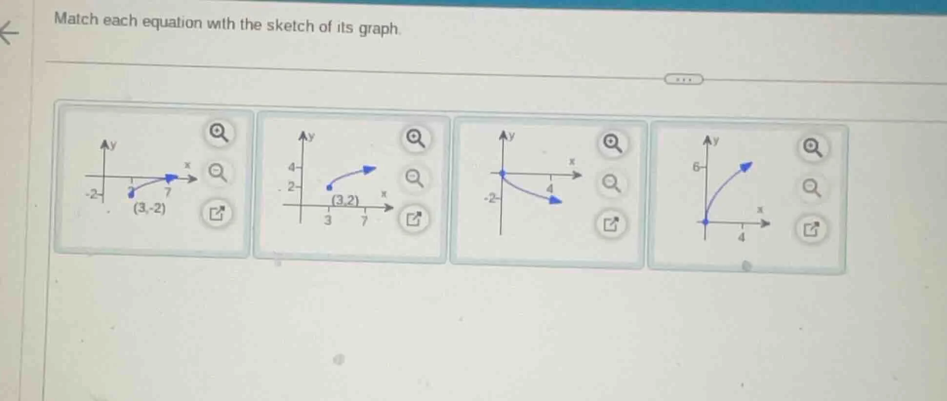 match each equation with the sketch of its graph.