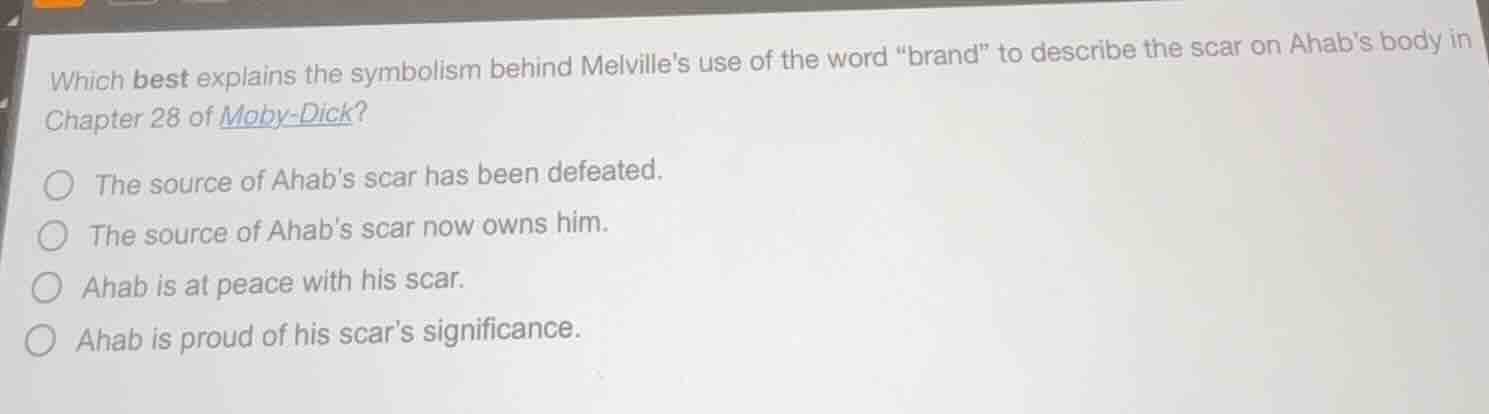 which best explains the symbolism behind melvilles use of the word \bra…
