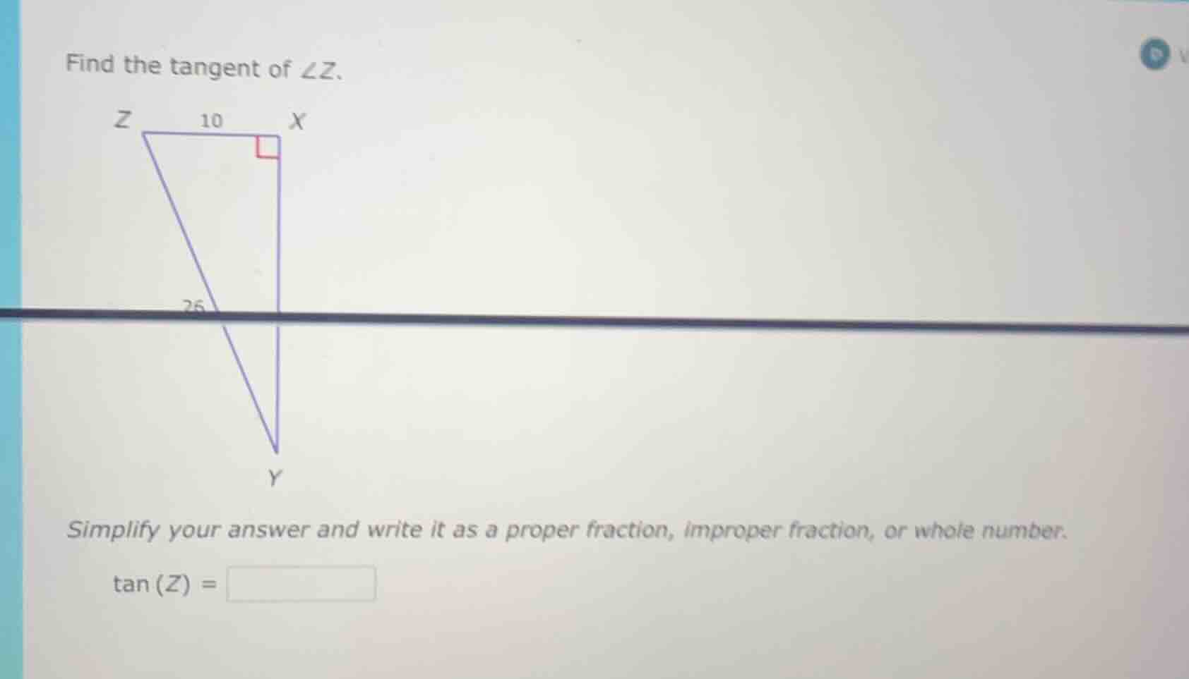 find the tangent of ∠z. simplify your answer and write it as a proper f…