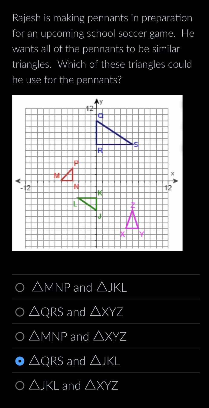 rajesh is making pennants in preparation for an upcoming school soccer …