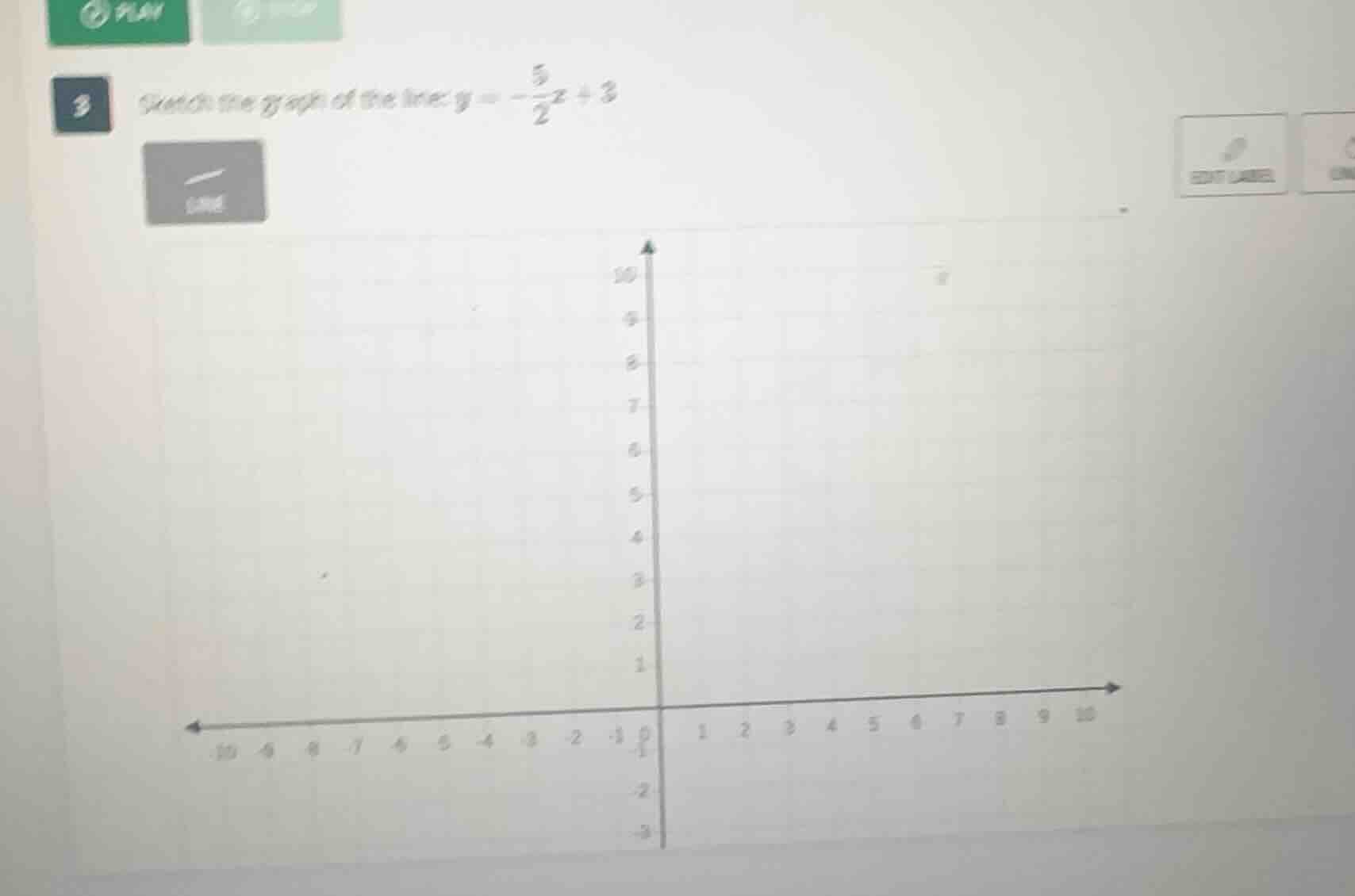 3 sketch the graph of the line: $y = -\frac{5}{2}x + 3$