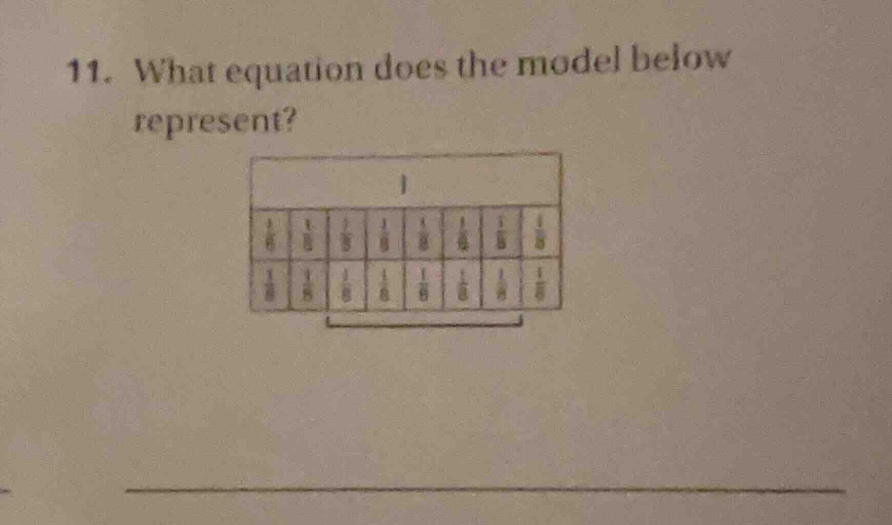 11. what equation does the model below represent?